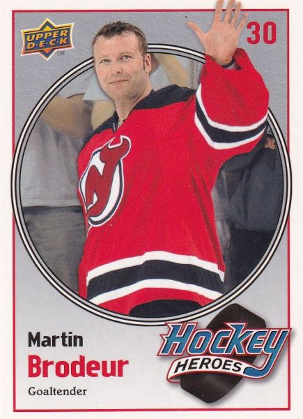 insert karta MARTIN BRODEUR 09-10 UD Ser. 1 Hockey Heroes číslo HH17